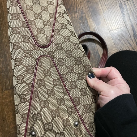 PRICE DROP- 💯 Authentic Gucci Women’s GG Canvas Tote Bag GG Canvas Beige,Red - Picture 9 of 14